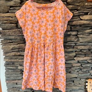 Floral Kids Dress in Orange and Pink with Pockets!